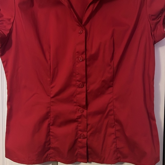 Miss Bison Buttoned Short Sleeve Blouse - Picture 2 of 4